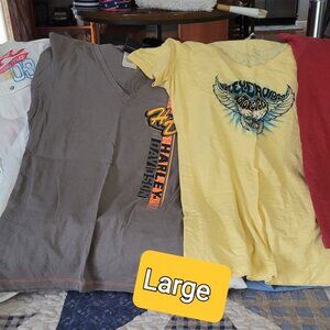 HARLEY DAVIDSON SHORT SLEEVE WOMENS SHIRTS SIZE LARGE